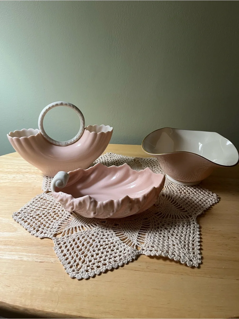 Rare Coral/Pink Lenox Set With A Green Mark